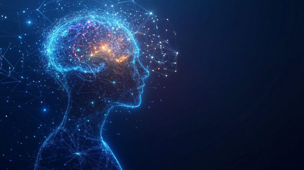 An Illustrated Image Of A Brain And Neural Network In A Human Being'S Head